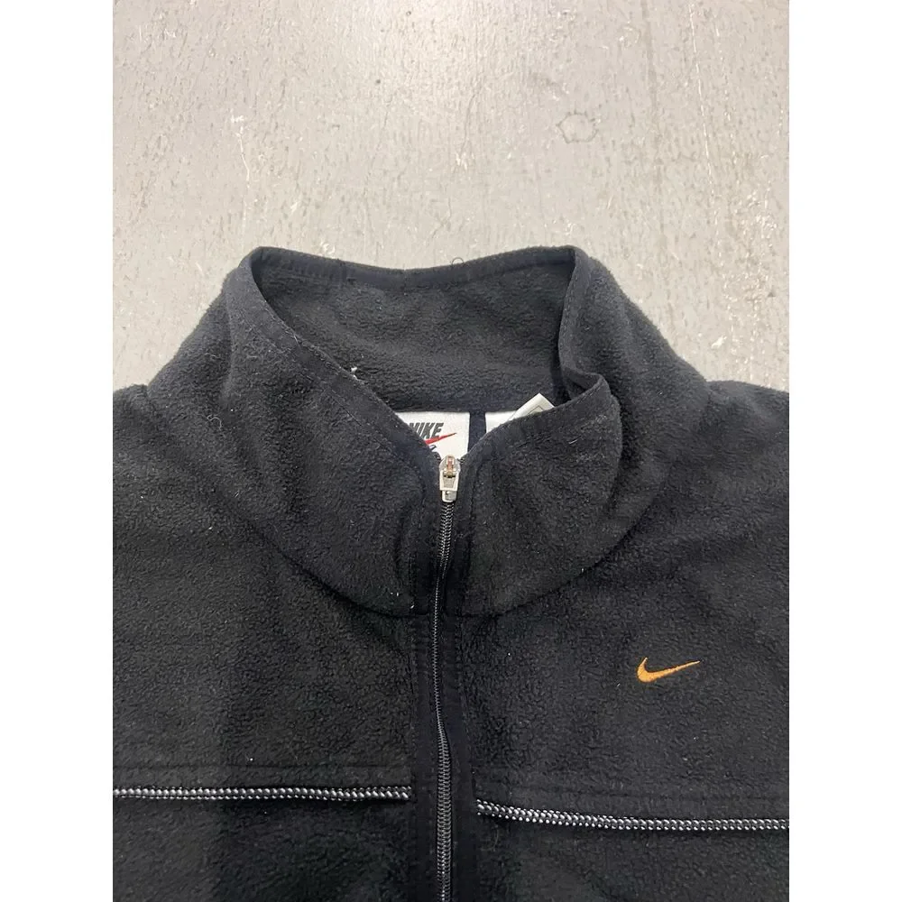 Nike Fit Vintage 1/4 Zip Fleece Jacket‎ Men's XL Black White Tag Rare Retro